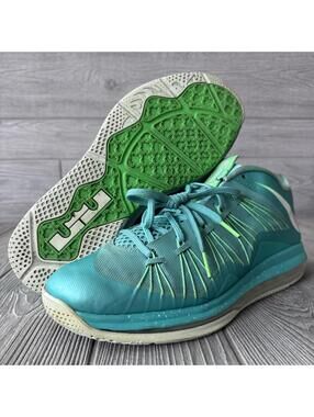 Men's 10 Nike Air Max Lebron X Low Easter Egg Teal Green Force 579765-300 James